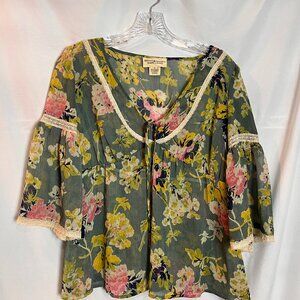 Women's RL Denim & Supply Floral Blouse Size S